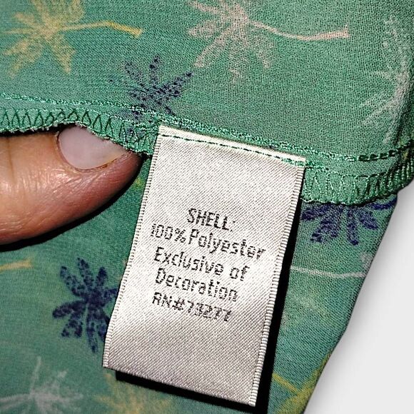 Lauren‎ Conrad Dress Sz 8 Sheer Pistachio Green Palm Tree Pleated Cottagecore - Picture 12 of 15